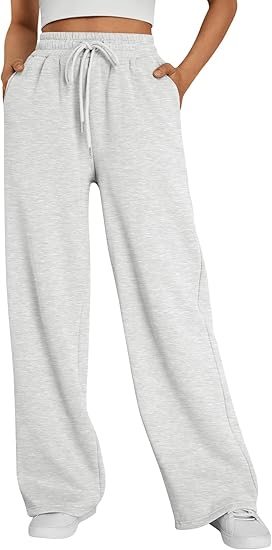 Womens Wide Leg Fleece Lined Sweatpants