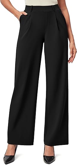 Womens Dress Pants Wide Leg Pull On