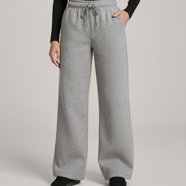 Women's Wide Leg Fleece Lined Sweatpants - Cozy & Stylish Lounge Pants for Casual Wear