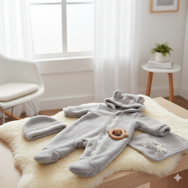 Baby Microplush Overall Set | Ultra-Soft, Cozy & Easy-On for Newborns & Infants