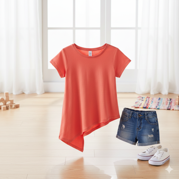Girls' Short Sleeve High Low Tee: A Trendy and Comfortable Wardrobe Essential