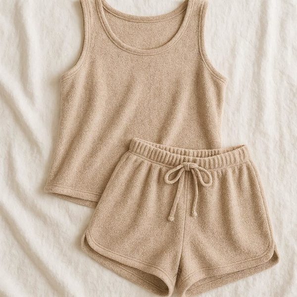 Women’s Sleeveless Lounge Set - Cozy Two-Piece Outfit for Relaxing at Home